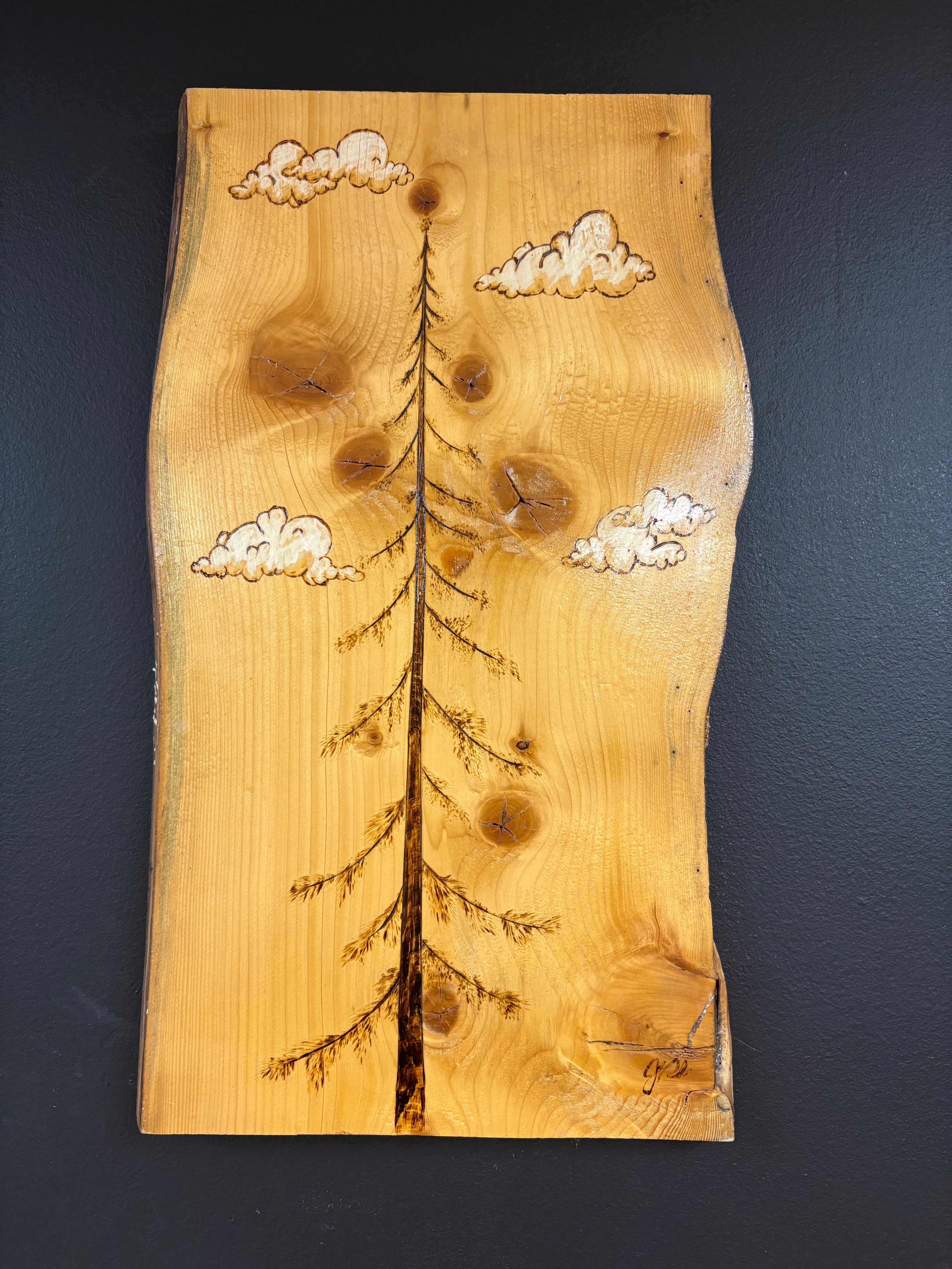 Woodburned sign